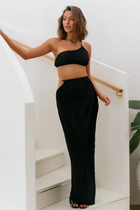 Make Me Feel Maxi Skirt Black sold by Hello Molly