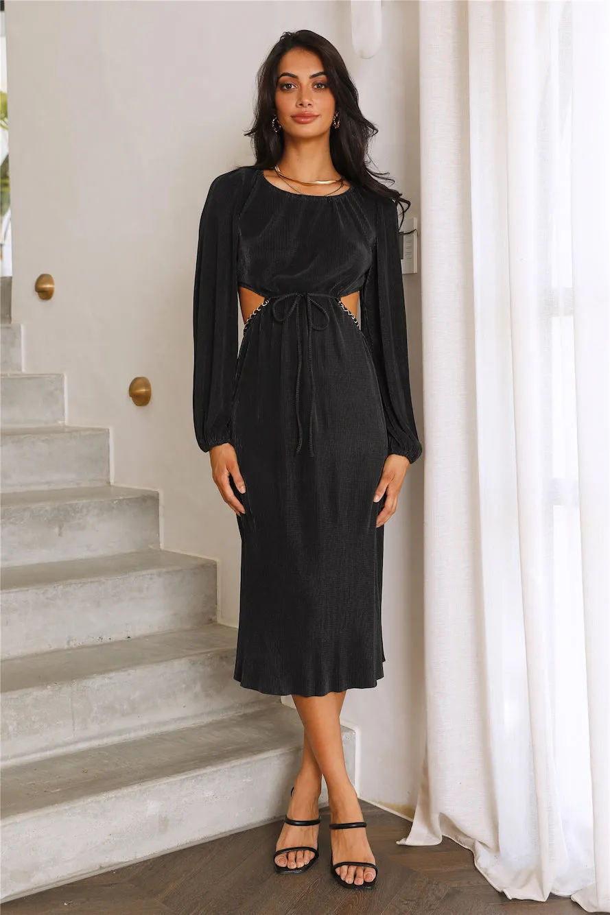 Love Me Not Midi Dress Black sold by Hello Molly