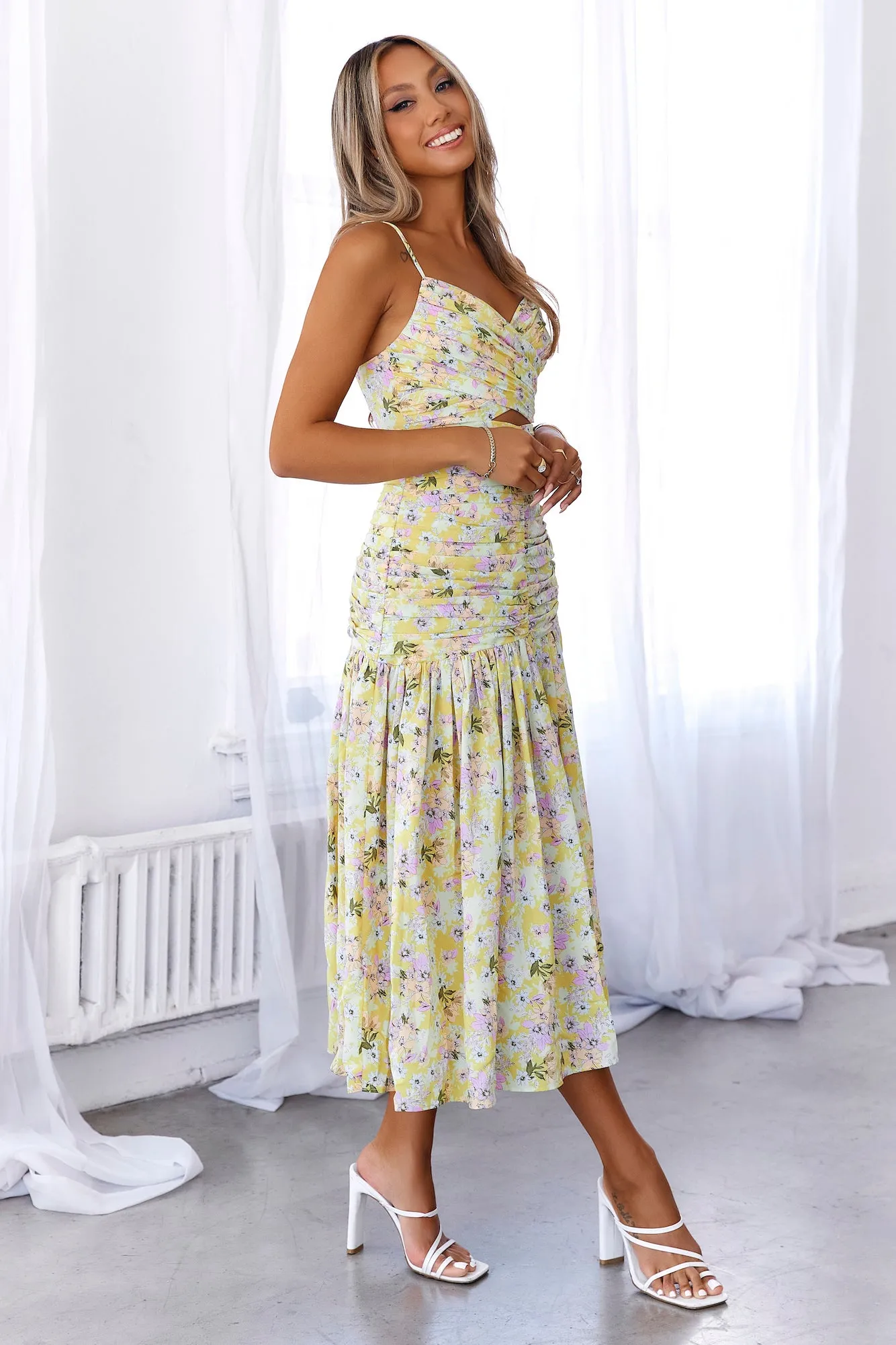 HELLO MOLLY Sun Risin Maxi Dress Yellow sold by Hello Molly