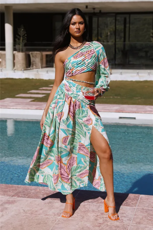 Crystallise Midi Dress Green sold by Hello Molly