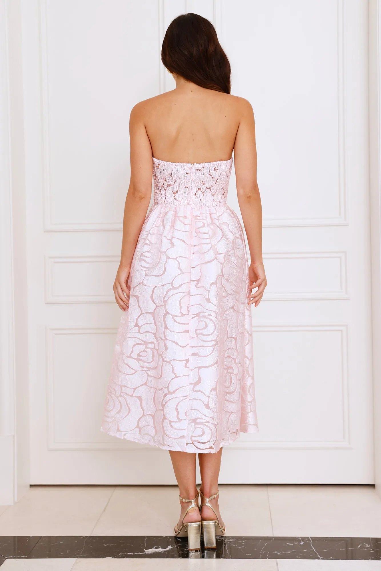 Nora Strapless Midi Dress Pink sold by Hello Molly product image thumbnail 5