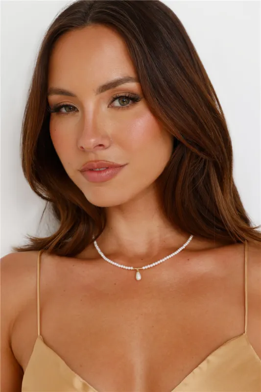 18k Gold Plated Sea Pearls Necklace Gold sold by Hello Molly