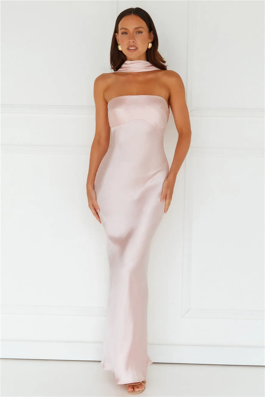 Precious Pearl Satin Maxi Dress Pink sold by Hello Molly product image thumbnail 2