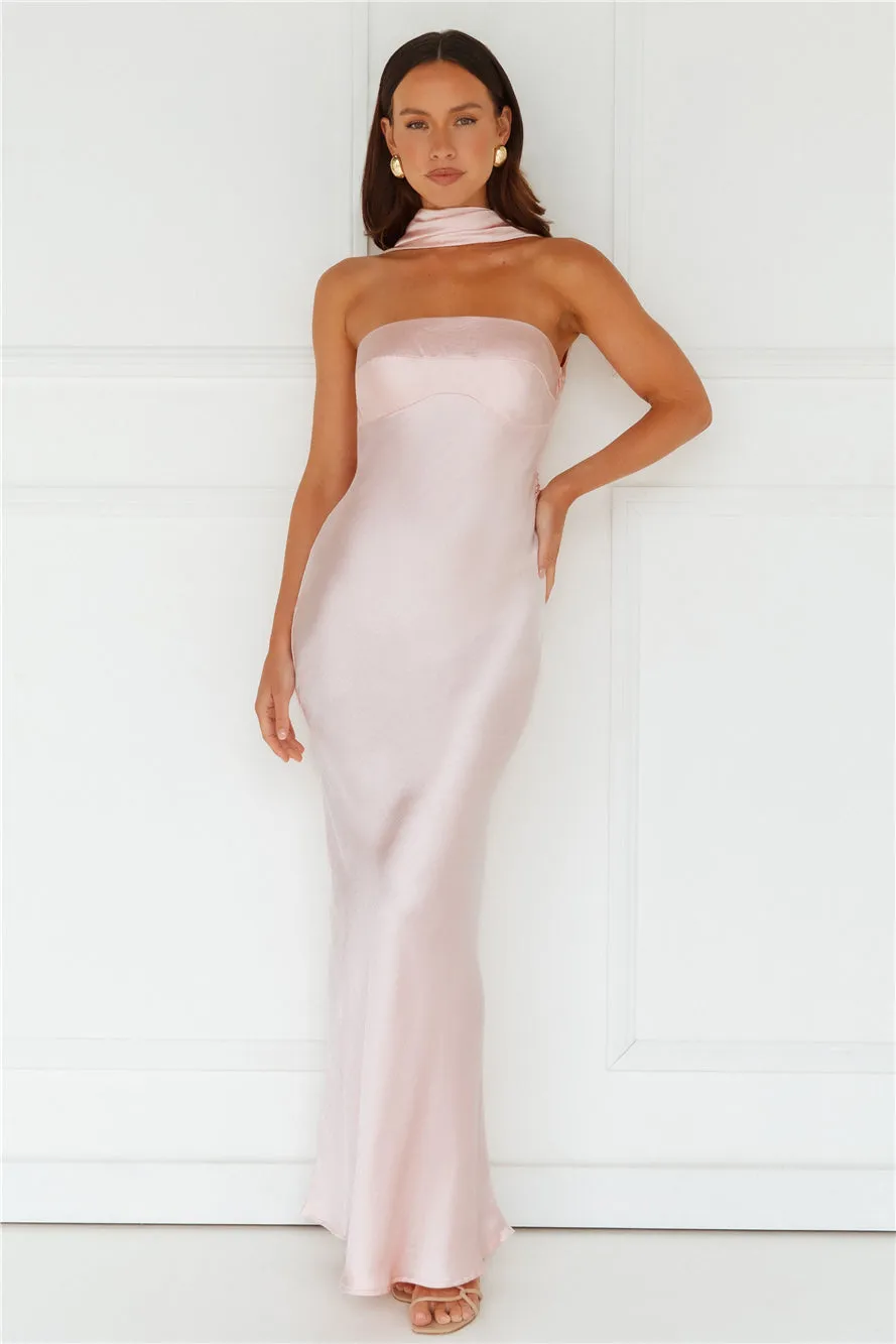 Precious Pearl Satin Maxi Dress Pink sold by Hello Molly product image thumbnail 3