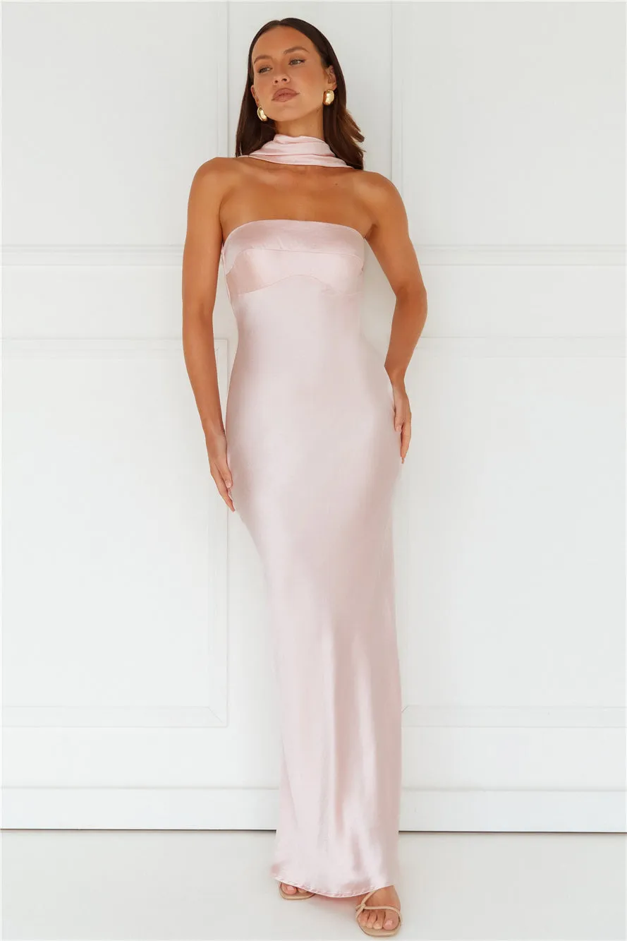 Precious Pearl Satin Maxi Dress Pink sold by Hello Molly product image thumbnail 4