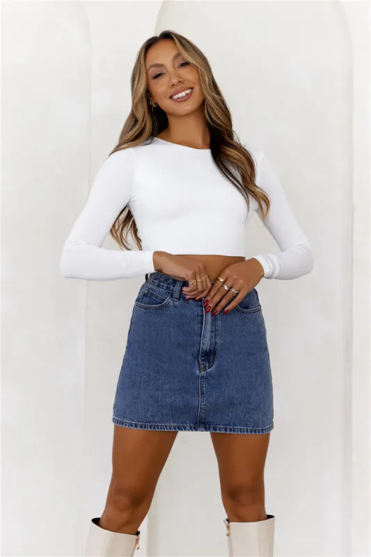 HELLO MOLLY BASE Errands All Day Long Sleeve Crop Top White sold by Hello Molly