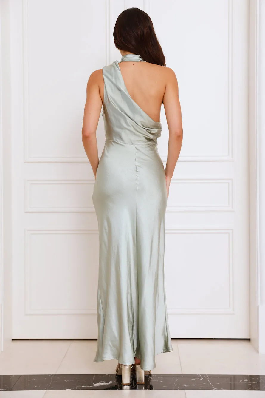 Formal Luxe Satin Maxi Dress Sage sold by Hello Molly product image thumbnail 5