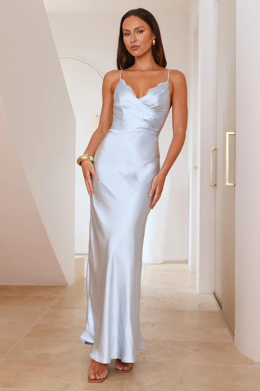 Society Soiree Satin Maxi Dress Blue sold by Hello Molly product image thumbnail 3