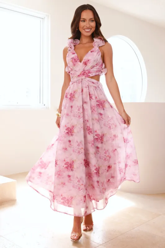 Floral Fantasyland Maxi Dress Purple sold by Hello Molly