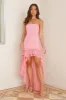A Night In Wonderland Strapless Maxi Dress Pink sold by Hello Molly