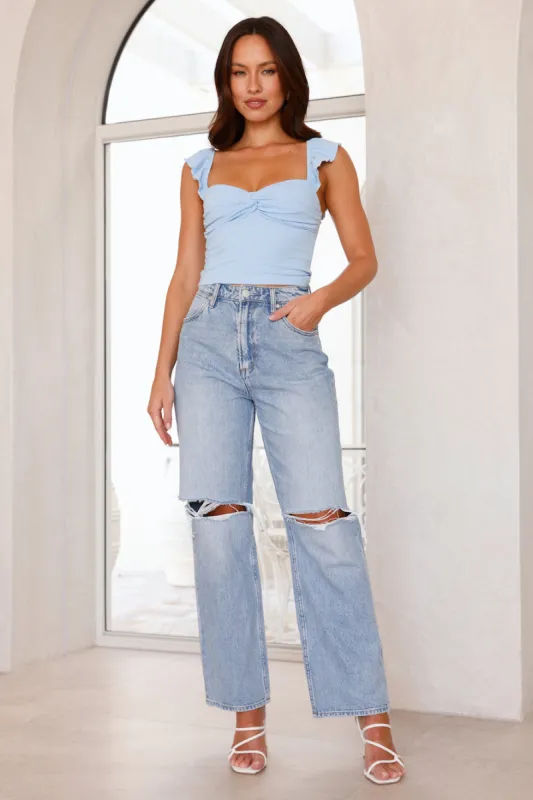 Elevated Essentials Crop Top Blue sold by Hello Molly