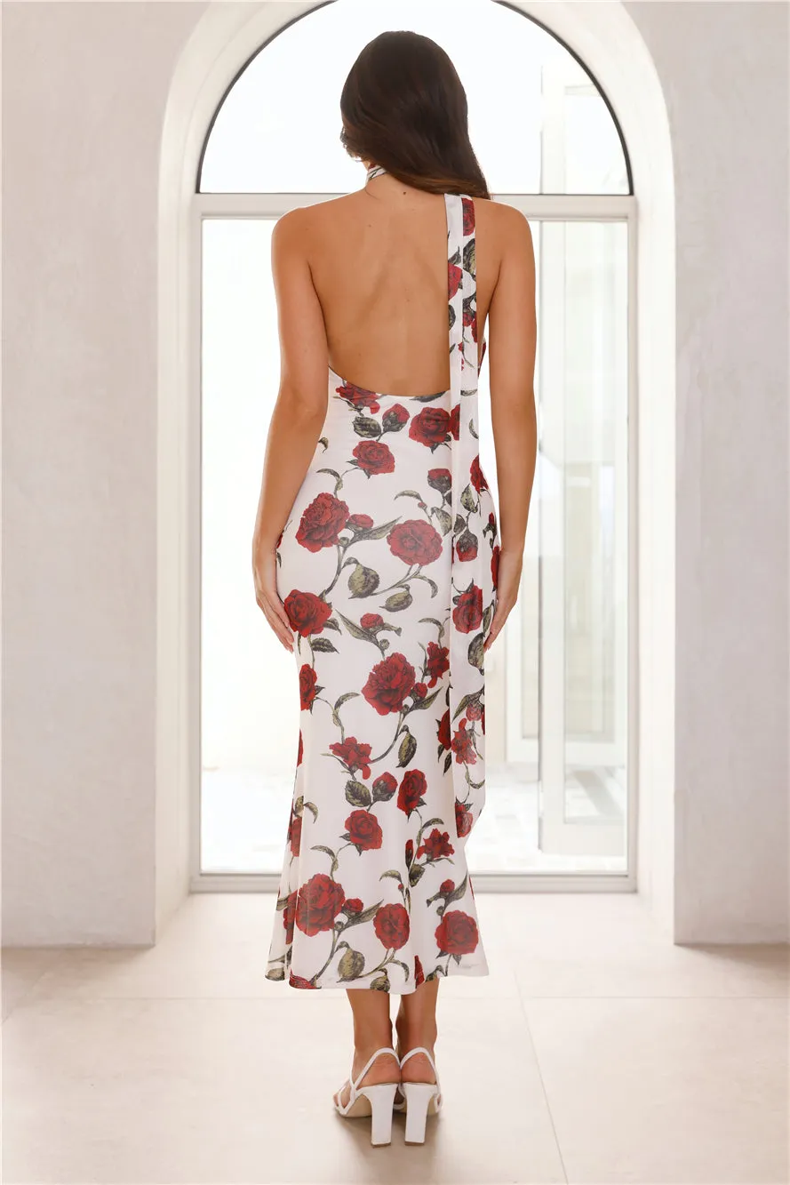 Enchanted Rose Halter Mesh Maxi Dress White sold by Hello Molly product image thumbnail 5