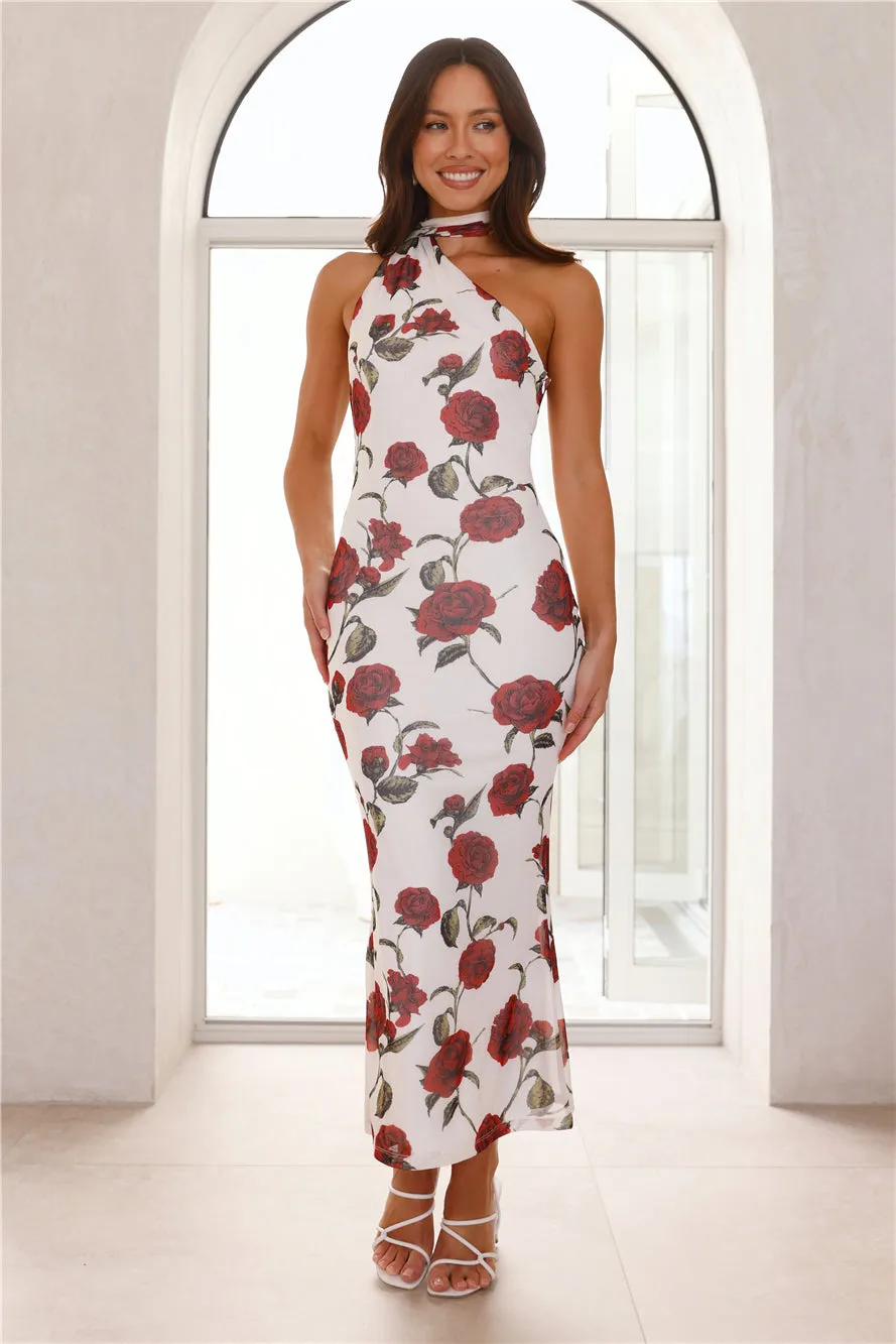 Enchanted Rose Halter Mesh Maxi Dress White sold by Hello Molly product image thumbnail 2