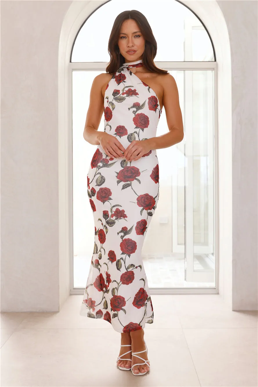 Enchanted Rose Halter Mesh Maxi Dress White sold by Hello Molly product image thumbnail 3