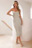 Allure Of Her Strapless Satin Midi Dress Sage sold by Hello Molly