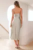Allure Of Her Strapless Satin Midi Dress Sage sold by Hello Molly