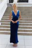 Subtle Splendor Satin Maxi Dress Blue sold by Hello Molly