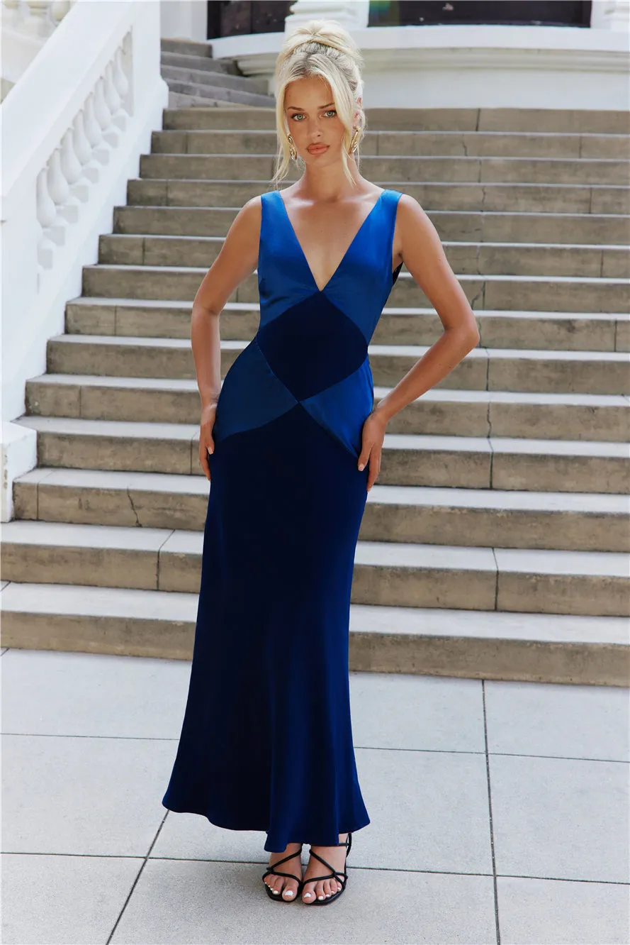 Subtle Splendor Satin Maxi Dress Blue sold by Hello Molly product image thumbnail 3