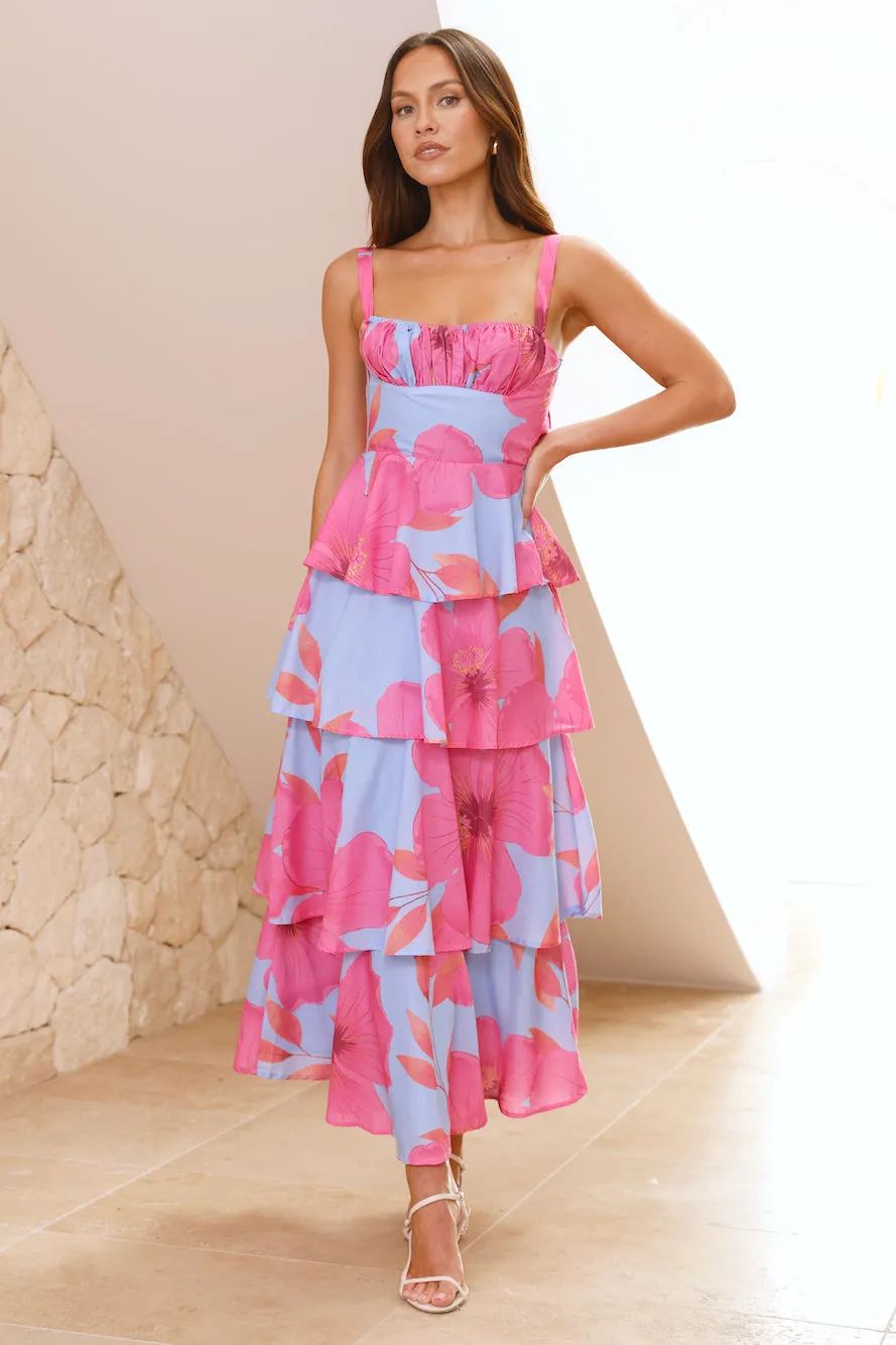 Flowering Splendor Maxi Dress Blue sold by Hello Molly product image thumbnail 3