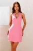 Dazzling Elegance Halter Mini Dress Pink sold by Hello Molly