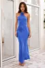 Admired By All Satin Halter Maxi Dress Royal Blue sold by Hello Molly