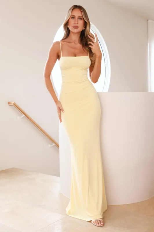 Celebrity Spotlight Maxi Dress Yellow sold by Hello Molly
