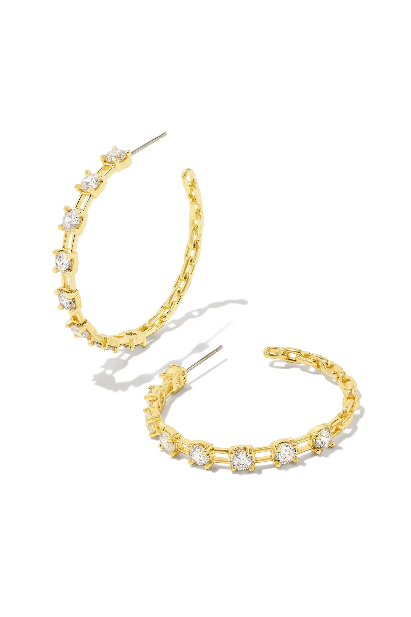 Lexi Hoop Earrings White Crystal Gold sold by Hello Molly