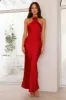 Admired By All Satin Halter Maxi Dress Red sold by Hello Molly
