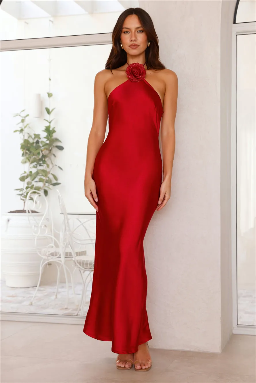 Admired By All Satin Halter Maxi Dress Red sold by Hello Molly product image thumbnail 2