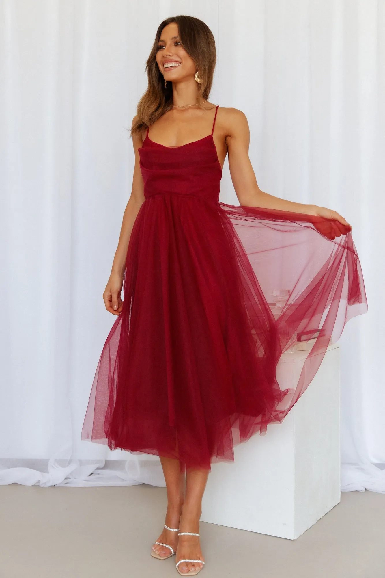 Fairy Vibes Midi Dress Wine sold by Hello Molly product image thumbnail 3