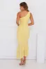 Misty Isles One Shoulder Mesh Maxi Dress Yellow sold by Hello Molly