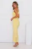 Misty Isles One Shoulder Mesh Maxi Dress Yellow sold by Hello Molly