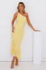 Misty Isles One Shoulder Mesh Maxi Dress Yellow sold by Hello Molly