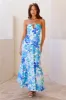 Surfside Escape Halter Maxi Dress Blue sold by Hello Molly