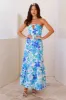 Surfside Escape Halter Maxi Dress Blue sold by Hello Molly