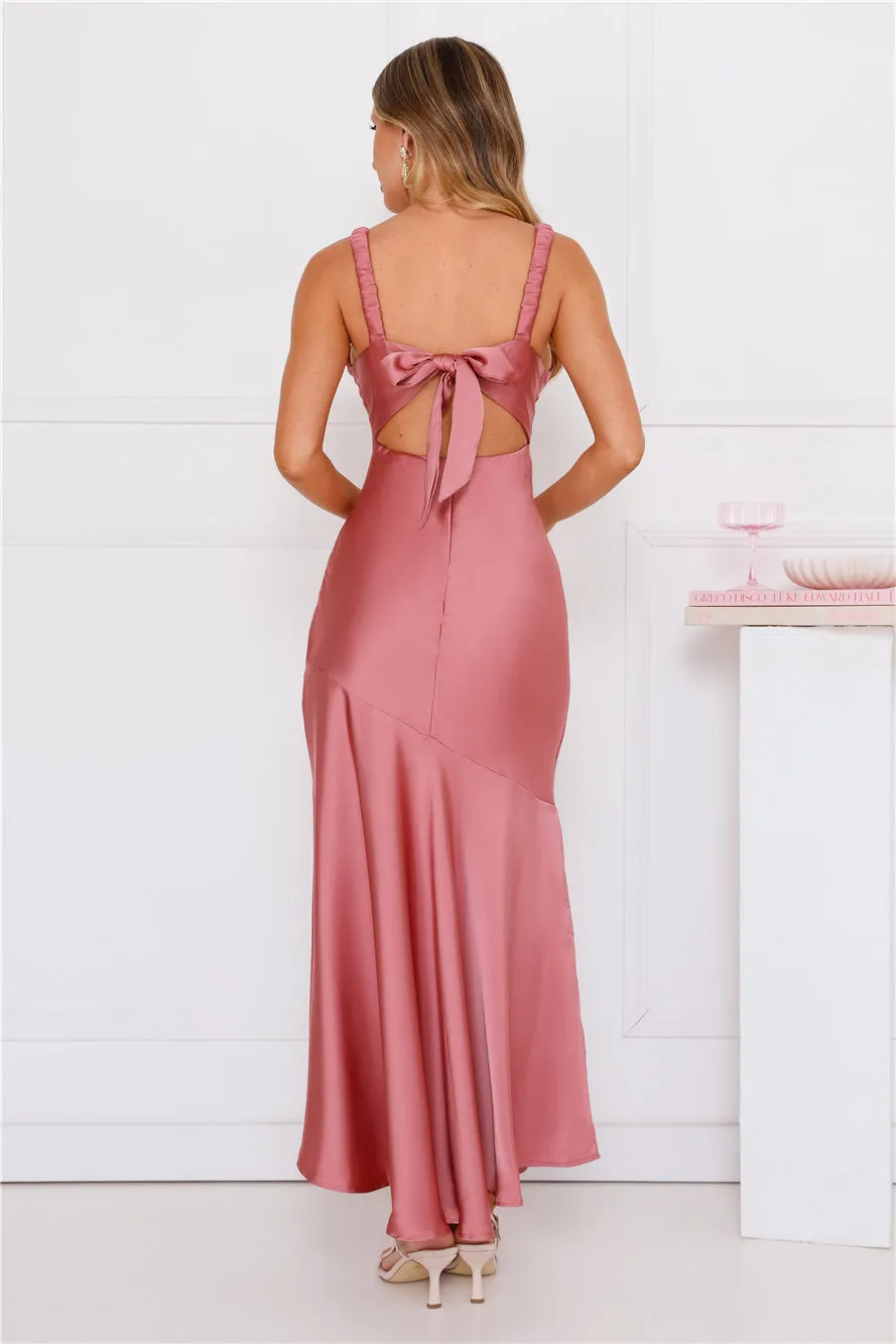 Graceful Essence Satin Maxi Dress Plum sold by Hello Molly product image thumbnail 3