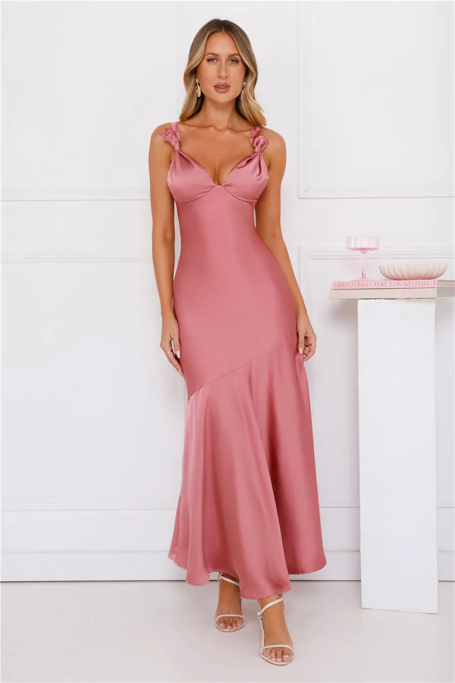 Graceful Essence Satin Maxi Dress Plum sold by Hello Molly