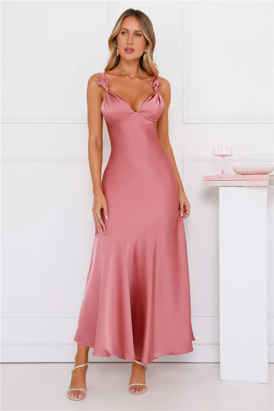 Graceful Essence Satin Maxi Dress Plum sold by Hello Molly product image thumbnail 2
