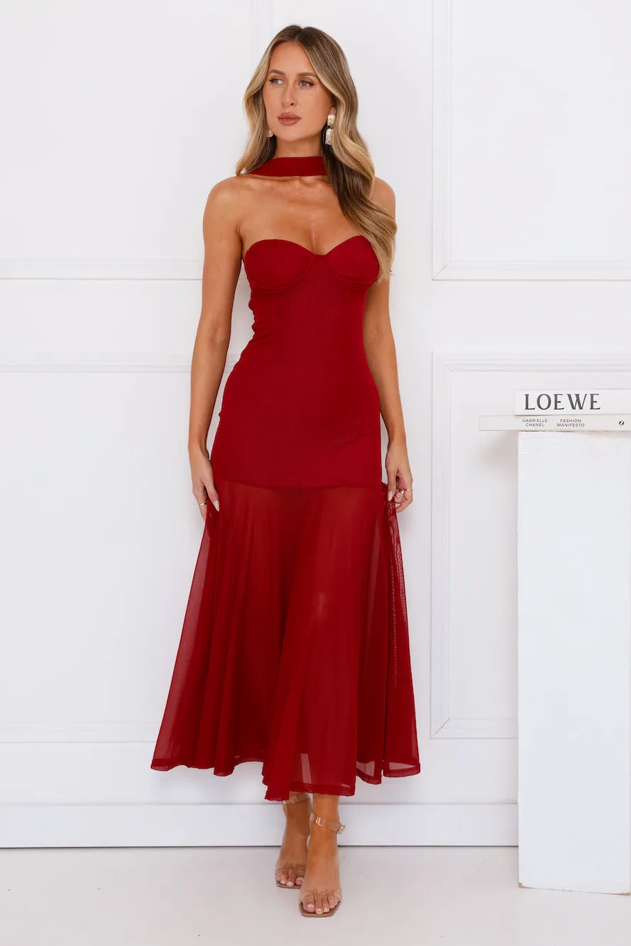 Serene Sway Strapless Maxi Dress Red sold by Hello Molly