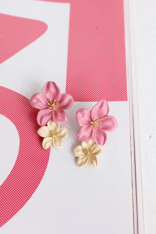 18k Gold Plated Hibiscus Dream Earrings Gold sold by Hello Molly