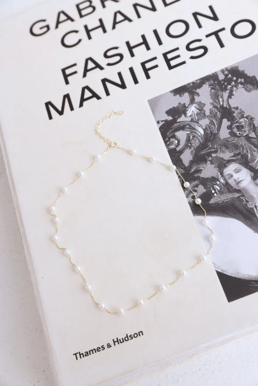 18k Gold Plated Pearl Choker Gold sold by Hello Molly