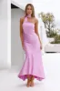 Graceful Influence Satin Halter Maxi Dress Purple sold by Hello Molly