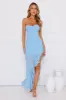 Attraction Style Strapless Maxi Dress Blue sold by Hello Molly