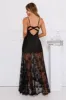Outgoing Satin Lace Maxi Dress Black sold by Hello Molly