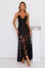 Outgoing Satin Lace Maxi Dress Black sold by Hello Molly