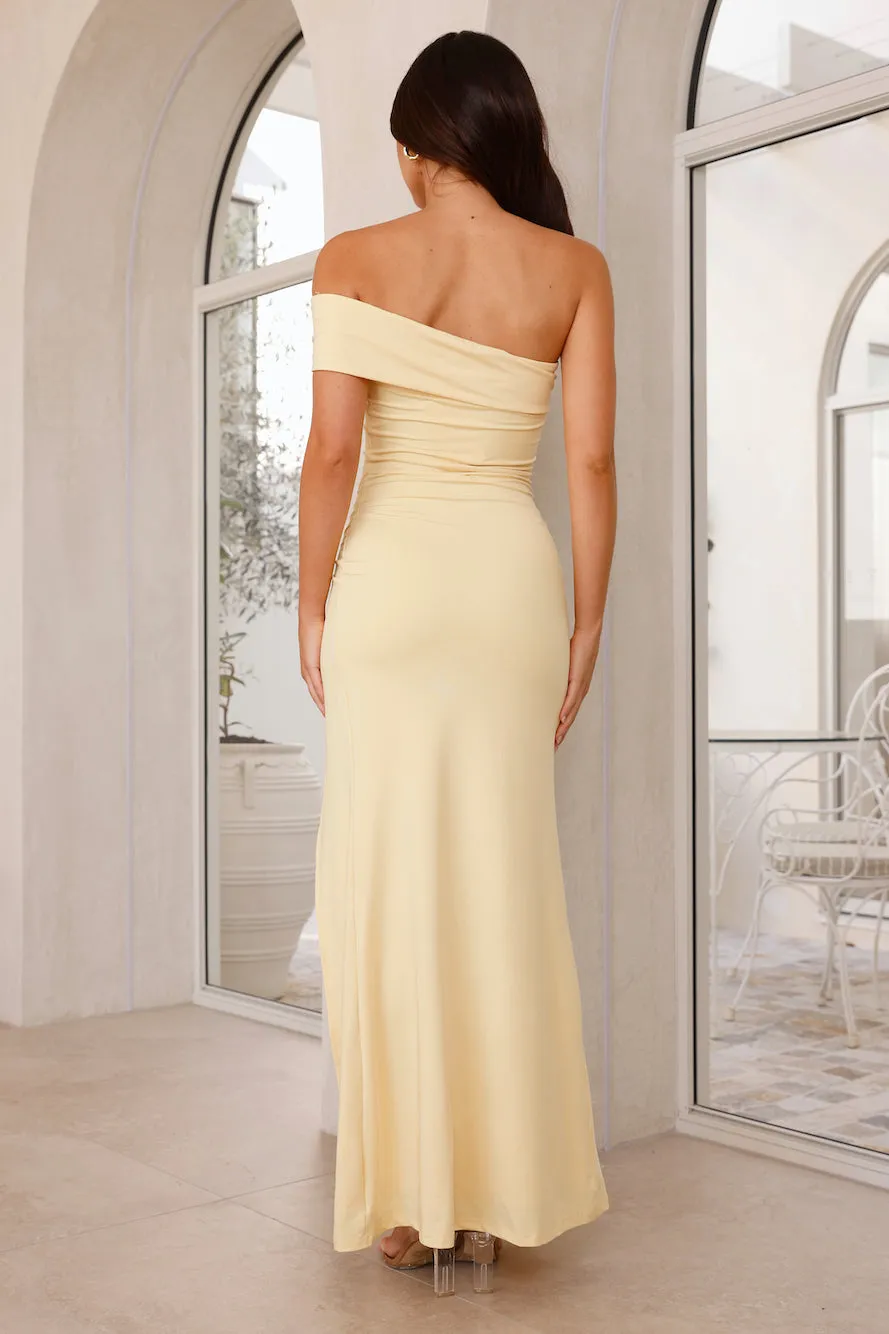 Lavish Luxe Off Shoulder Maxi Dress Yellow sold by Hello Molly product image thumbnail 5