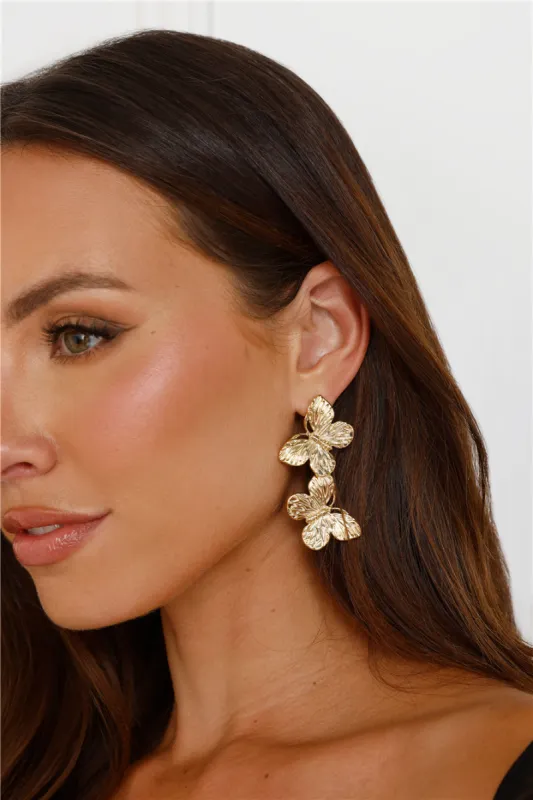 18k Gold Plated Free Air Earrings Gold sold by Hello Molly