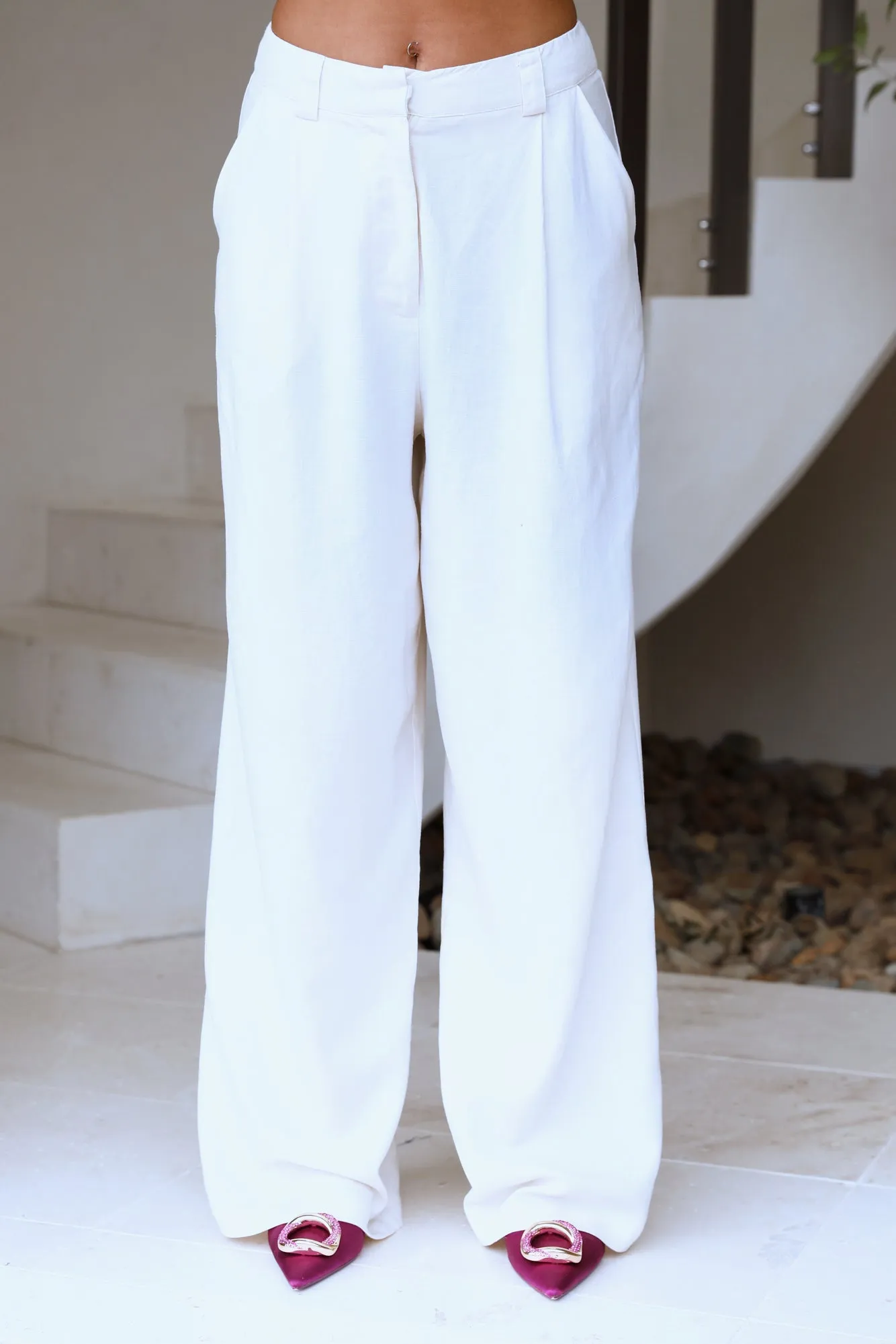 LIONESS La Quinta Pants Off White sold by Hello Molly product image thumbnail 3