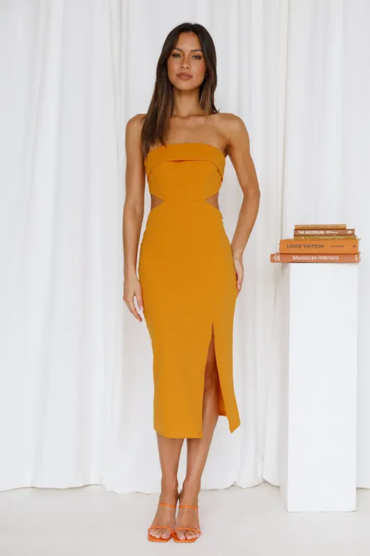 Only Strut Midi Dress Yellow sold by Hello Molly