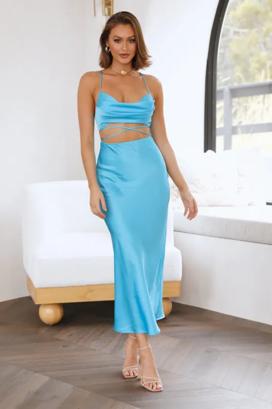 Late Night Drives Maxi Dress Blue sold by Hello Molly
